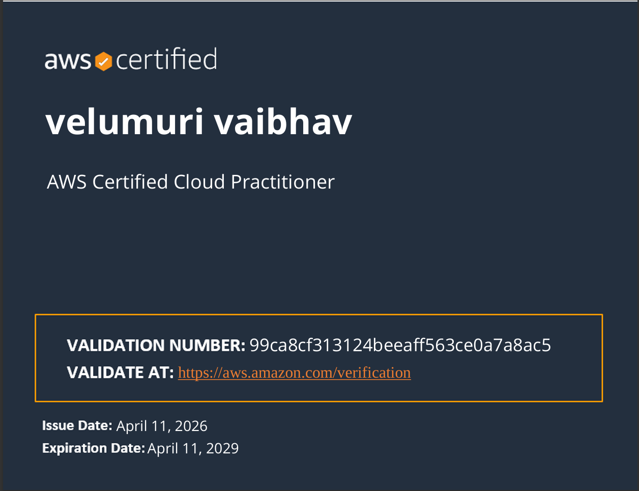 Vaibhav Velumuri - Cloud Engineer